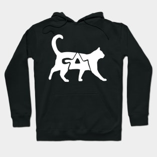 Abstract Cat Typography Hoodie